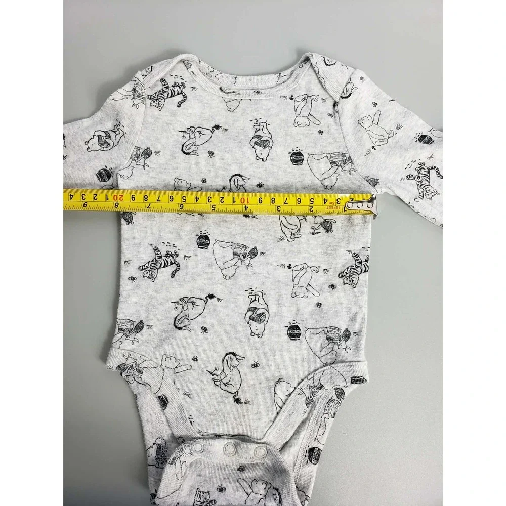 Disney Jumping Beans Winnie the‎ Pooh Gray Long Sleeve Bodysuit 3 Months